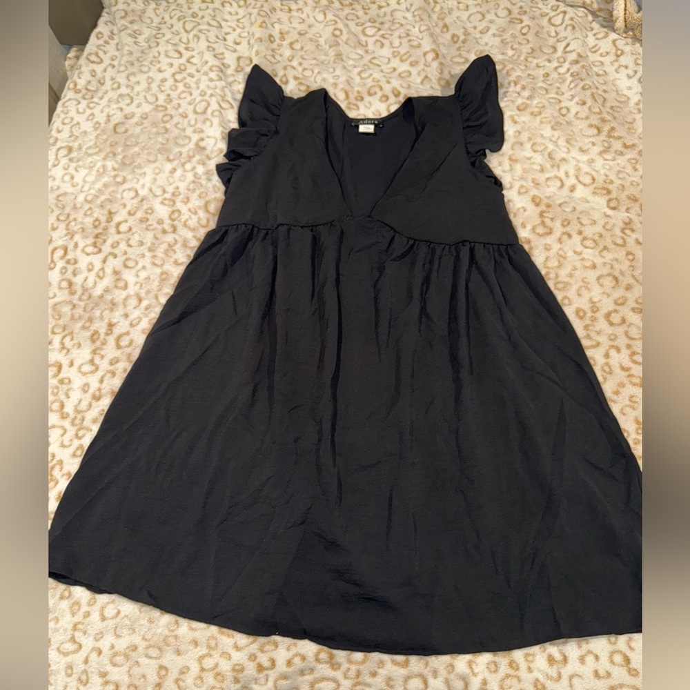 Chic Black Flutter Sleeve Dress